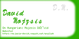 david mojzsis business card